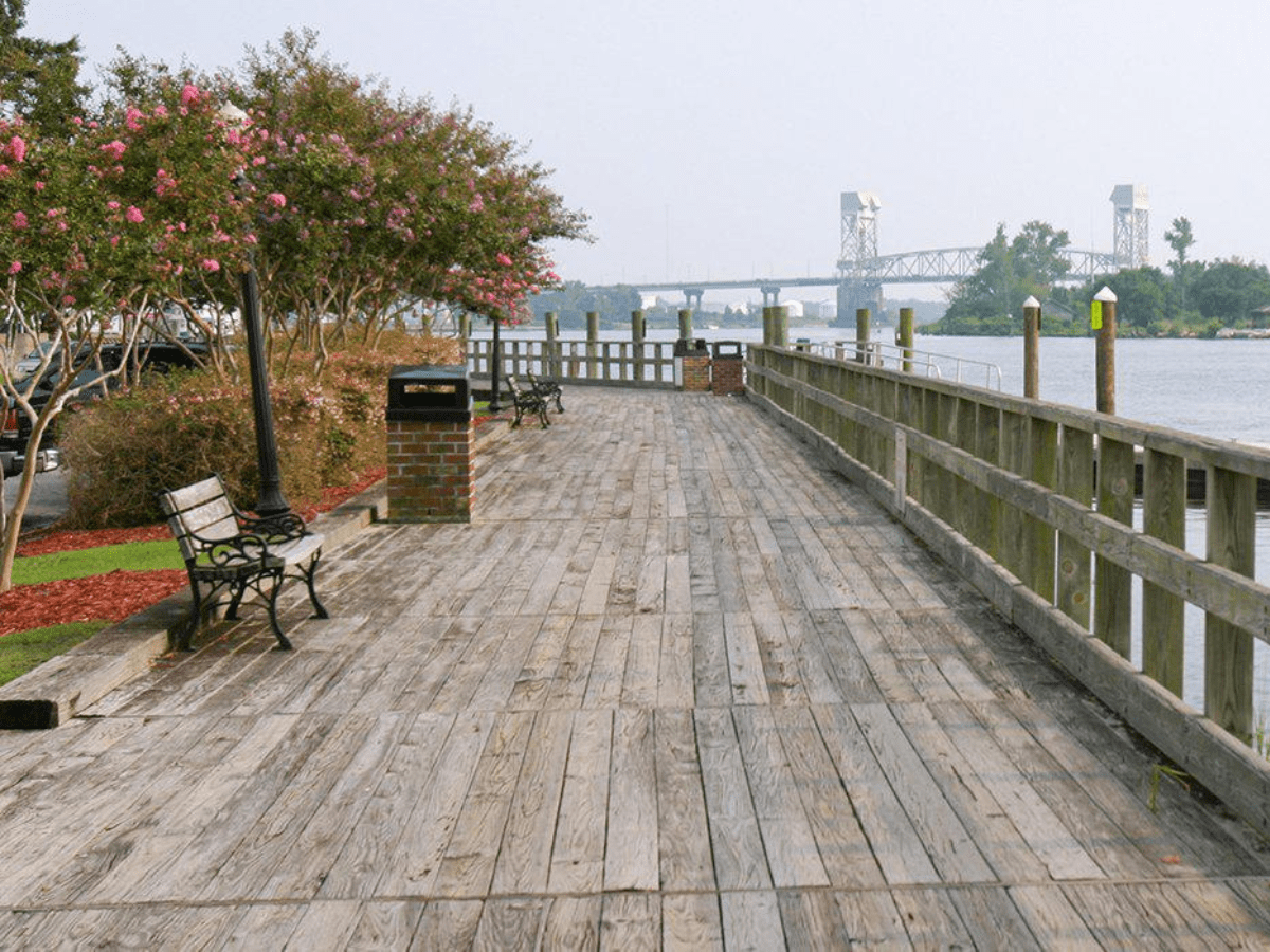 boardwalk and river